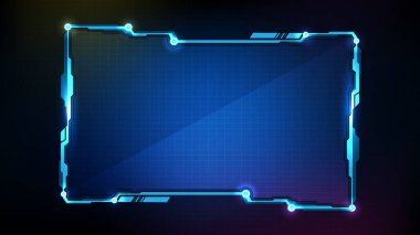 Mavi parlayan teknoloji bilim kurgu çerçevesi Hud ui 'nin soyut geleceksel arkaplanı