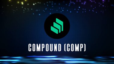 Bileşik (COMP) para dijital kripto para biriminin soyut geleceksel teknoloji arka planı
