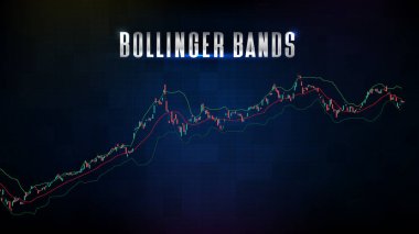 Borsa Bollinger bant göstergesi teknik analiz grafiğinin soyut arkaplanı