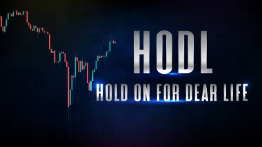Crupto döviz piyasasının soyut arkaplanı hodl ya da sevgili yaşam ve teknik analiz grafiği için bekleyin