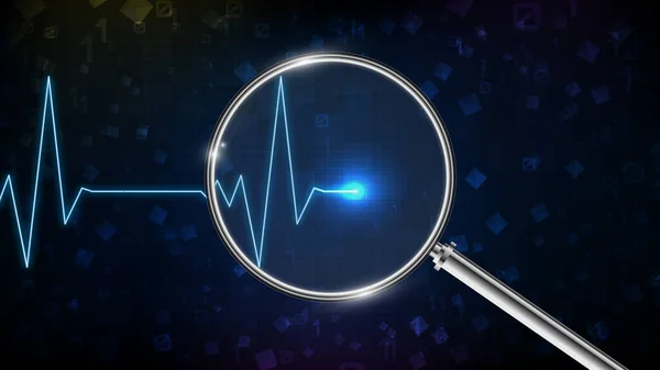 Fond Abstrait Moniteur Numérique Onde Ligne Impulsion Battement Coeur Ecg — Image vectorielle