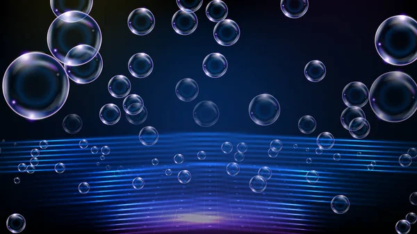 Abstrakter Hintergrund Futuristischer Technologie Blase Mit Glühender Bühne Mit Schönem — Stockvektor