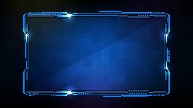 Mavi parlayan teknoloji bilim kurgu çerçevesi Hud ui 'nin soyut geleceksel arkaplanı