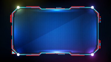 Mavi parlayan teknoloji bilim kurgu çerçevesi Hud ui 'nin soyut geleceksel arkaplanı