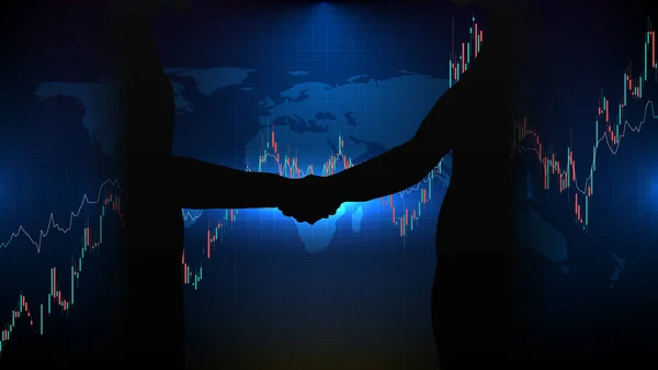 Resumo Tecnologia Futurista Fundo Acordo Handshake Mercado Ações Negócios —  Vetores de Stock