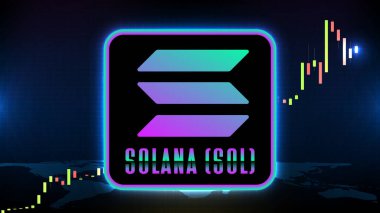 Solana 'nın soyut geleceksel teknoloji arka planı (SOL) Fiyat grafiği para dijital kripto para birimi