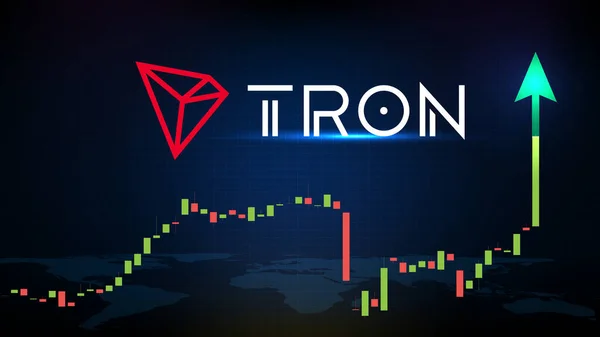 TRON (TRX) Fiyat grafiği grafiği para dijital şifreli para biriminin soyut geleceksel teknoloji arka planı
