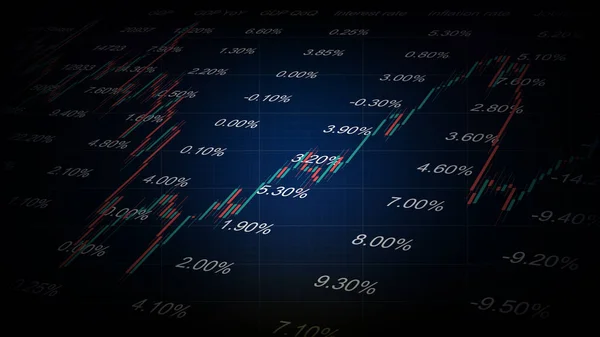 Abstrakcyjne Tło Wykresu Świecznik Giełdowy Tabeli Wskaźników Ekonomicznych — Wektor stockowy