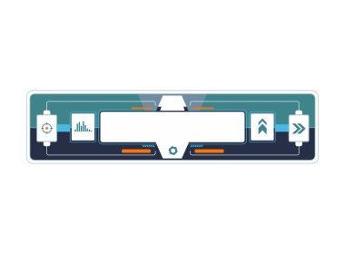 Oyun akışı için yüksek teknolojili dijital arayüz şablonu mavi ve yeşil renklerle kaplıdır