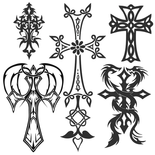 Cruces tatuaje tribal — Archivo Imágenes Vectoriales