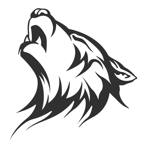 Diseños de lobo tatuaje tribal — Vector de stock