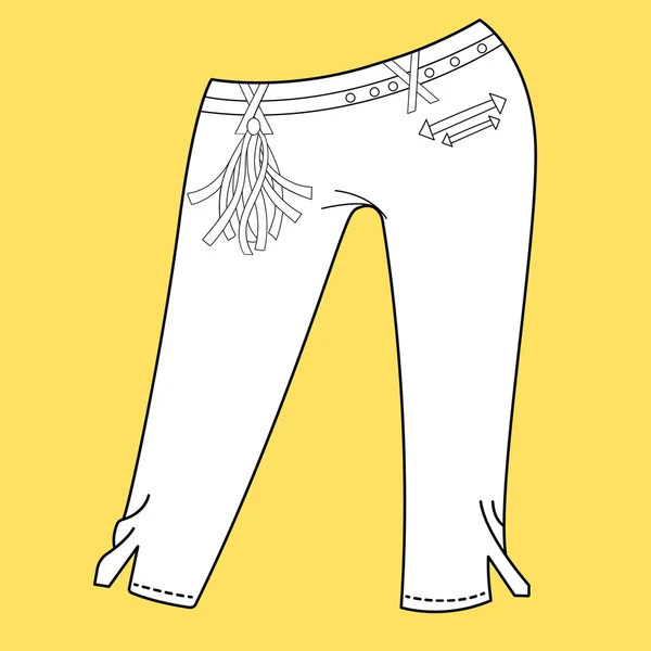 Jeans, byxor, byxor. Fashion Illustration. — Stock vektor