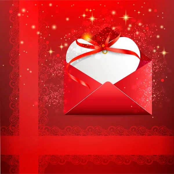 Hediye kartpostal. Mektup kalp ile. aşk mektubu. Sevgililer kalp.