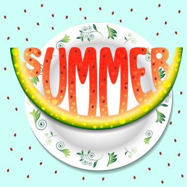 Merhaba yaz. karpuz bir plaka üzerinde