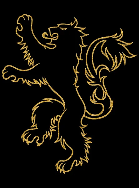 Gold lion tattoo illustration — Stock Photo, Image