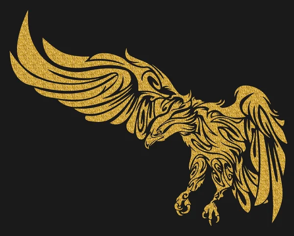 Gold eagle tattoo illustration — Stockfoto