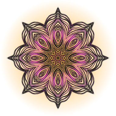 süslü çiçekler kına renk vektör mandala Hint tarzı