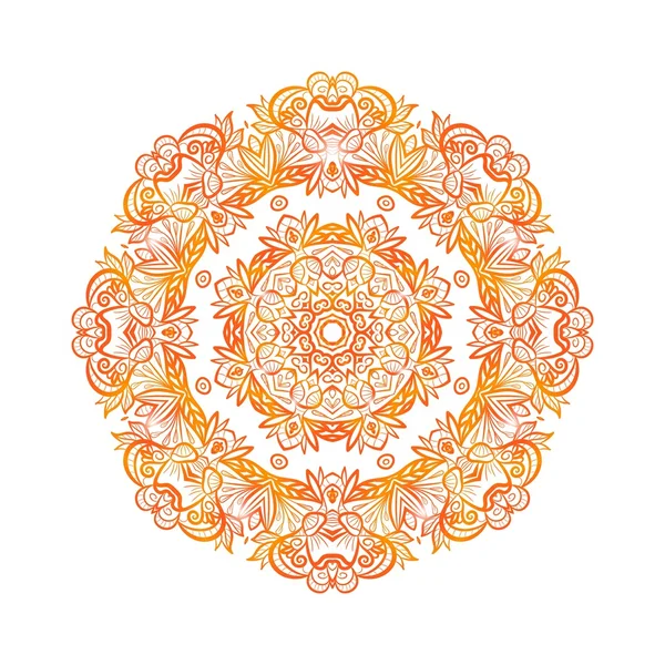 Fleurs ornées couleurs vecteur mandala dans le style indien . — Image vectorielle