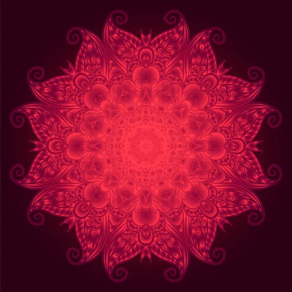 Reich verzierte Blumen Farben Vektor Mandala im indischen Stil. — Stockvektor