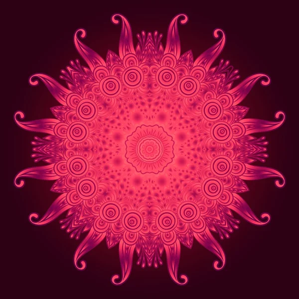 Reich verzierte Blumen Farben Vektor Mandala im indischen Stil. — Stockvektor