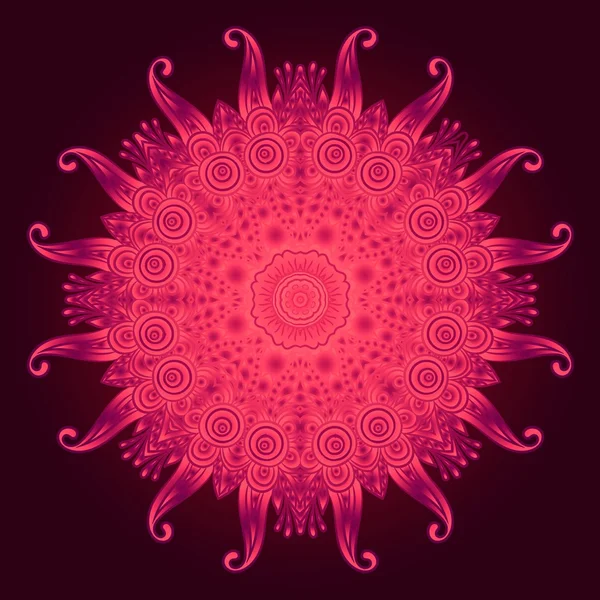 Sierlijke bloemen kleuren vector mandala in Indiase stijl. — Stockvector