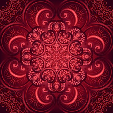 Seamless modeli. Süslü çiçekler kına renk vektör mandala Hint tarzı.