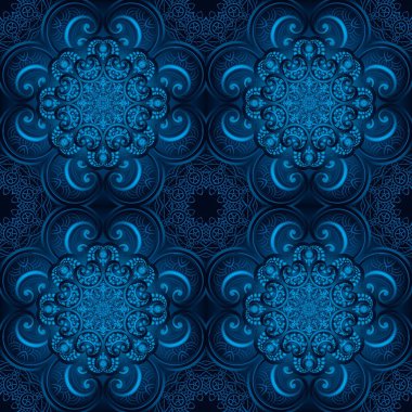 Seamless modeli. Süslü çiçekler kına renk vektör mandala Hint tarzı.