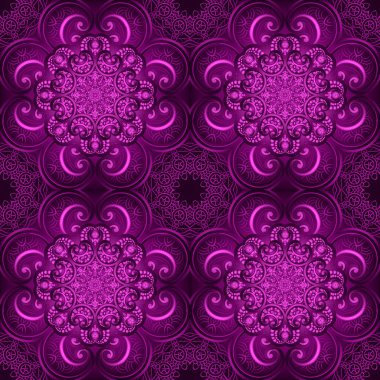 Seamless modeli. Süslü çiçekler kına renk vektör mandala Hint tarzı.