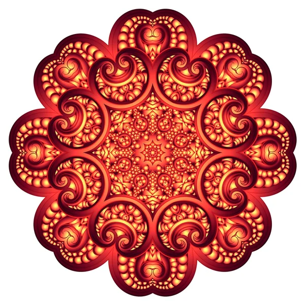Sierlijke bloemen kleuren vector mandala in Indiase stijl. — Stockvector