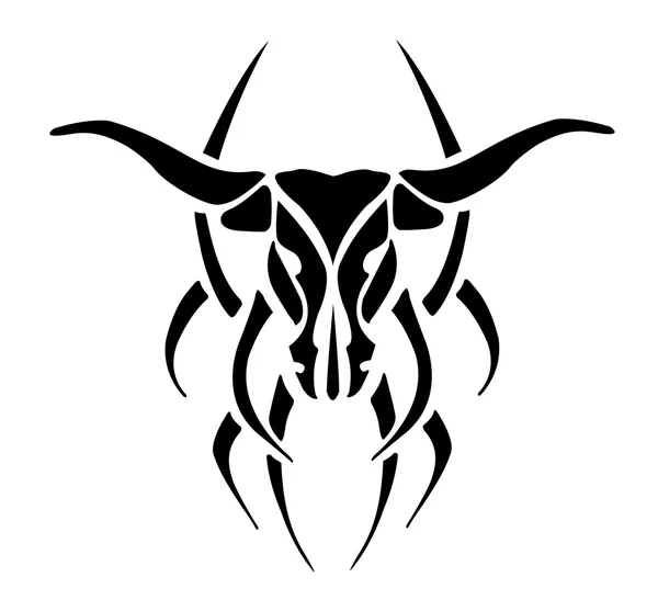 Black tattoo bull — Stok Vektör