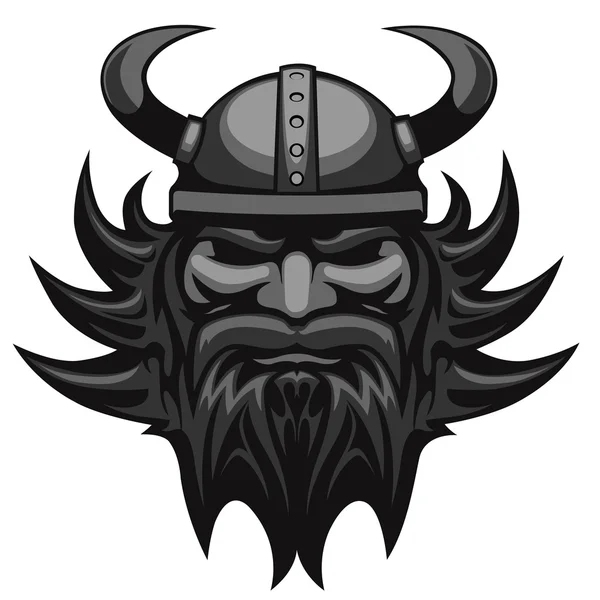 Preto Viking cabeça — Vetor de Stock