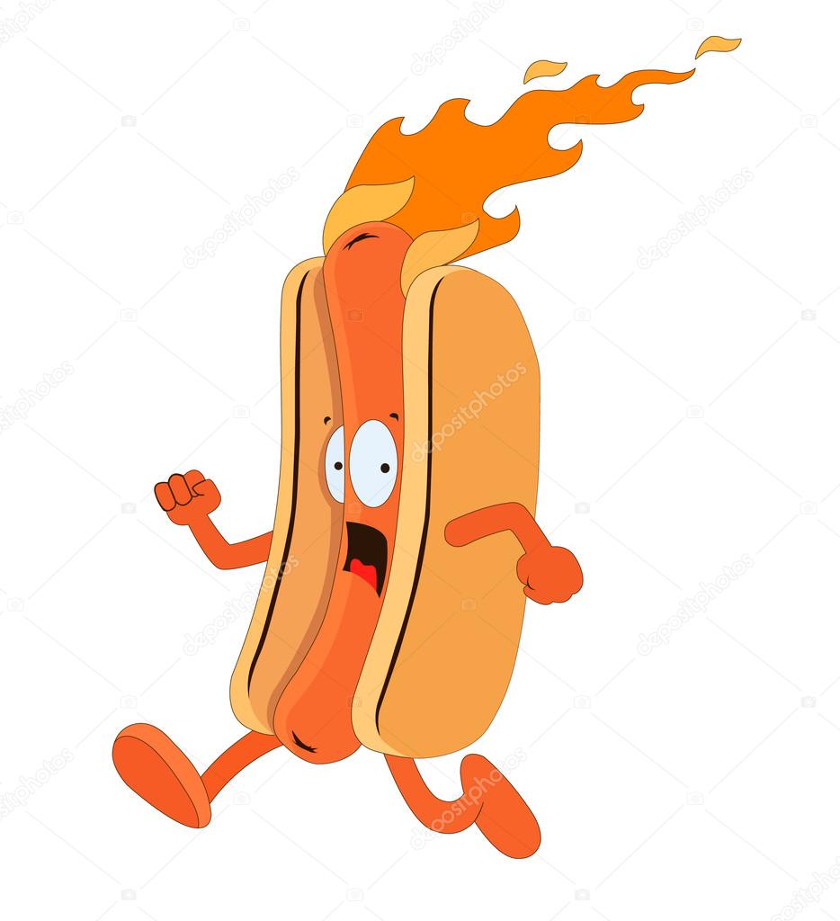 Funny hot dog icon