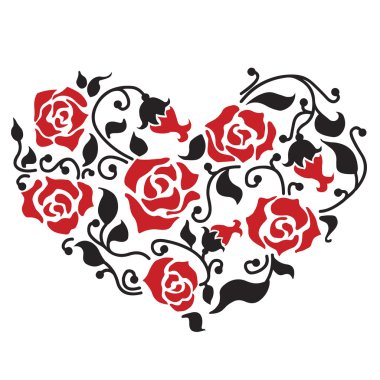 soyut çiçek kalp. Gül