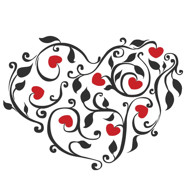 Abstracto. corazón floral. concepto de amor — Vector de stock