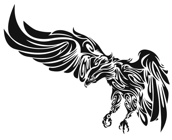 Águila tatuaje vector — Vector de stock