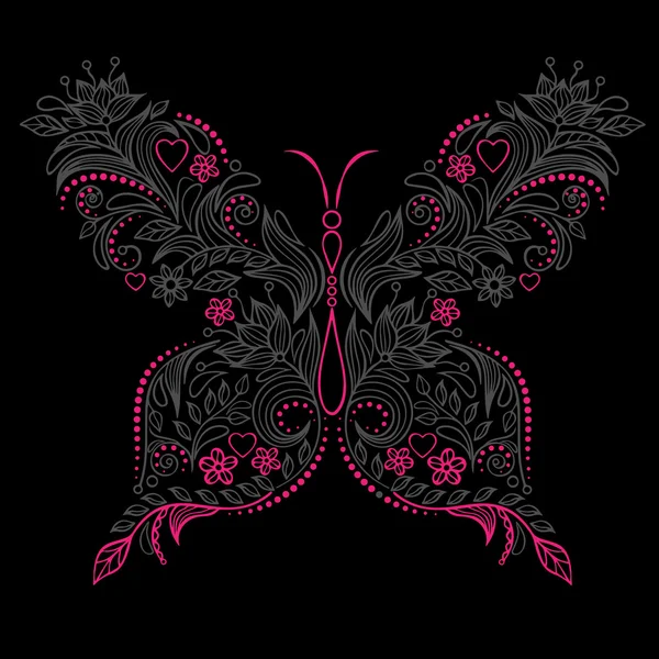 Abstract Floral Butterfly. Ilustración vectorial — Vector de stock
