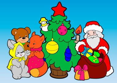 Büyükbaba Frost. Noel tebrik kartı