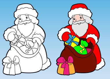Büyükbaba Frost. Noel tebrik kartı. Boyama.