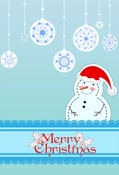 Різдвяні листівки з сніговика — стоковий вектор