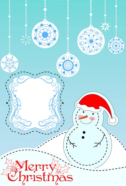 Різдвяні листівки з сніговика — стоковий вектор