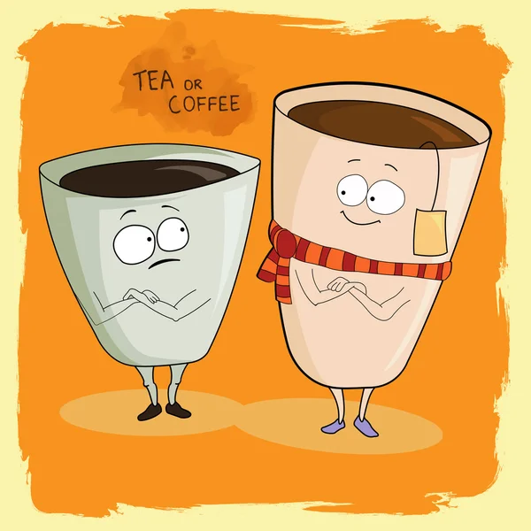 Fanny kaffe och te — Stock vektor