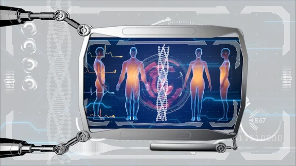 Futuristico monitor medico digitale HUD. Concetto medico futuro. Sfondo HUD — Foto Stock