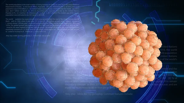 精子、 精子。卵子细胞胚珠。未来医学的 hud 显示器。未来的医学观念 — 图库照片