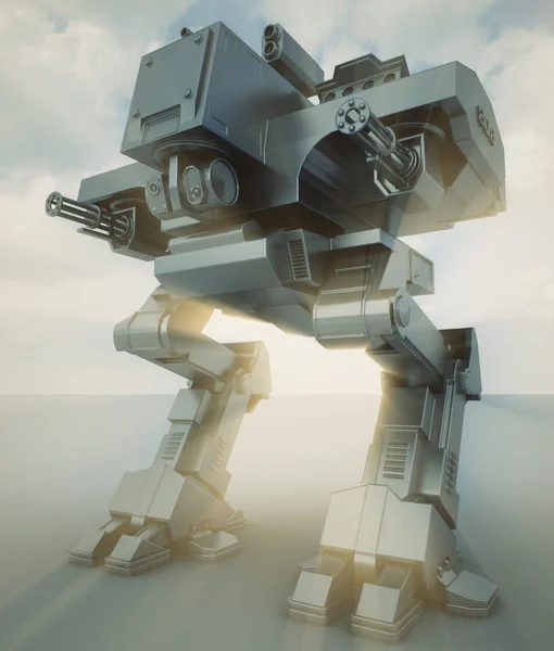 Askeri fütüristik robot. 3D render