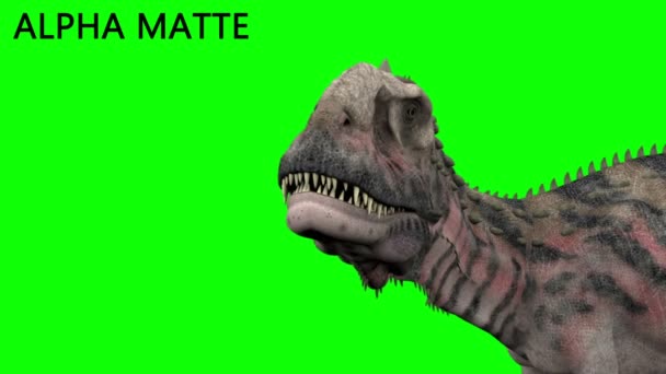 Animation dinosaure sur écran vert. GI rendu réaliste 