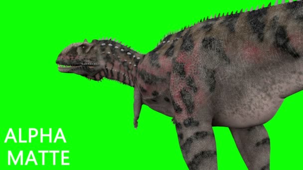 Animation dinosaure sur écran vert. GI rendu réaliste 