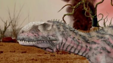 Dinozor. Tarih öncesi orman, peyzaj, Vadisi dinozorlar ile. gerçekçi animasyon ve hareketli