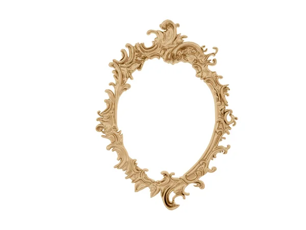 Golden vintage frame. Isolate mirror. Design retro element.  physical realistic reflection . — Stock Photo, Image