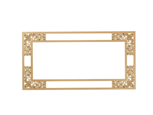 Golden vintage frame. Isolate mirror. Design retro element.  physical realistic reflection . — Stock Photo, Image