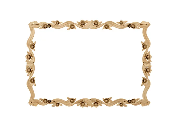 Golden vintage frame. Isolate mirror. Design retro element.  physical realistic reflection . — Stock Photo, Image